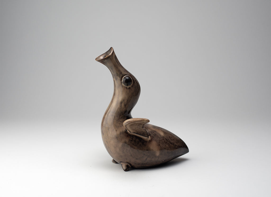 Récipient à saké en forme d’oiseau_A