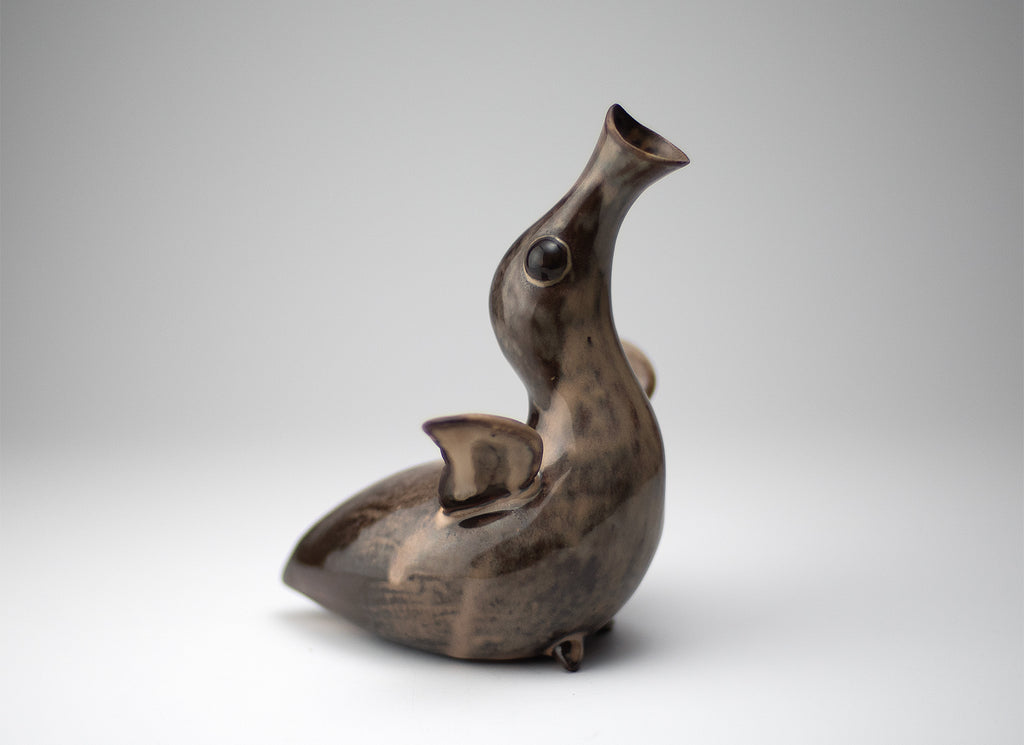 Récipient à saké en forme d’oiseau_A