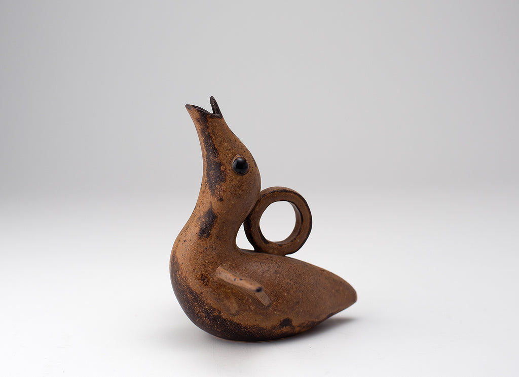 Glaçure Tadanoumi, récipient à saké en forme d’oiseau