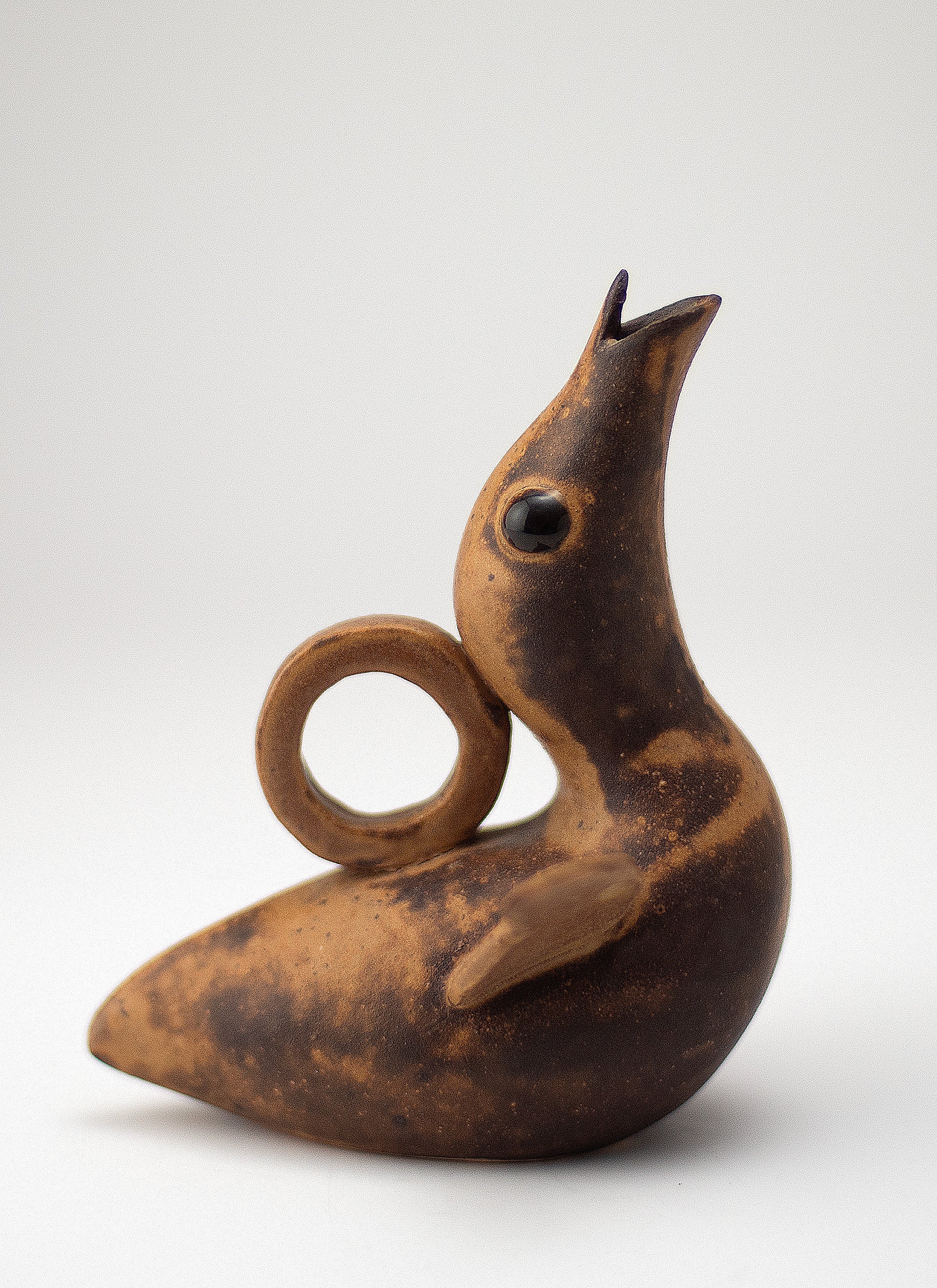 Glaçure Tadanoumi, récipient à saké en forme d’oiseau