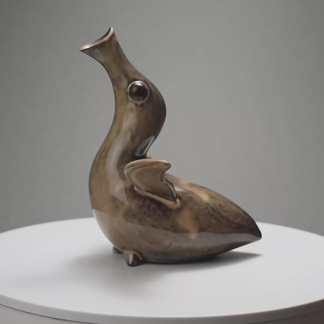 Récipient à saké en forme d’oiseau_A