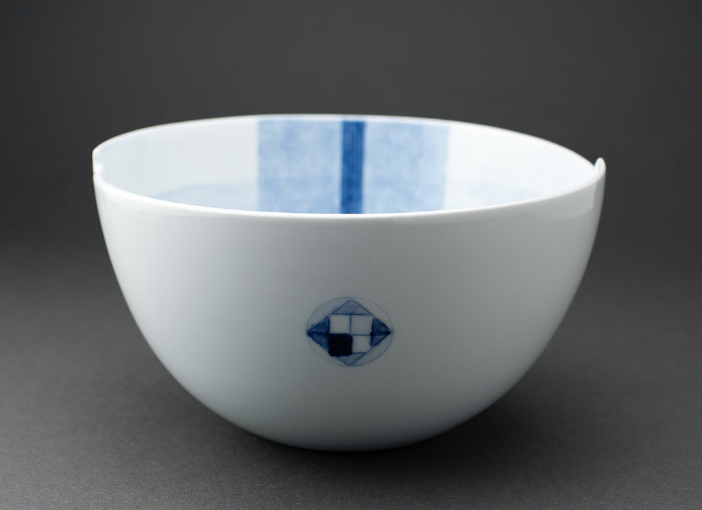 Motif à lignes céramique bleue Bol