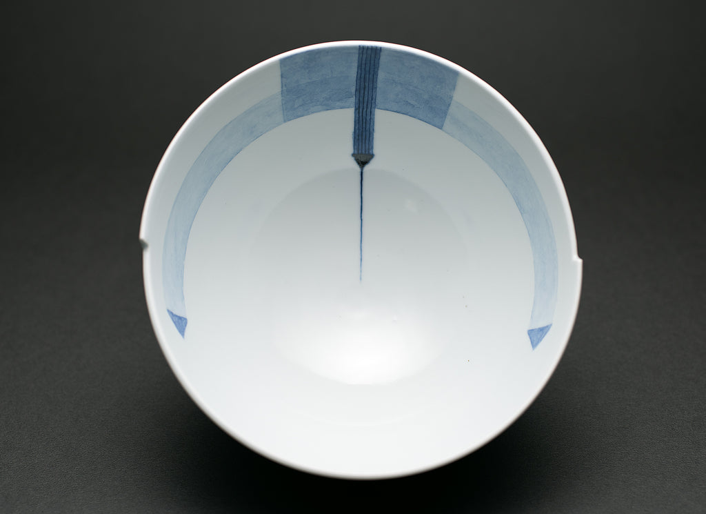 Motif à lignes céramique bleue Bol