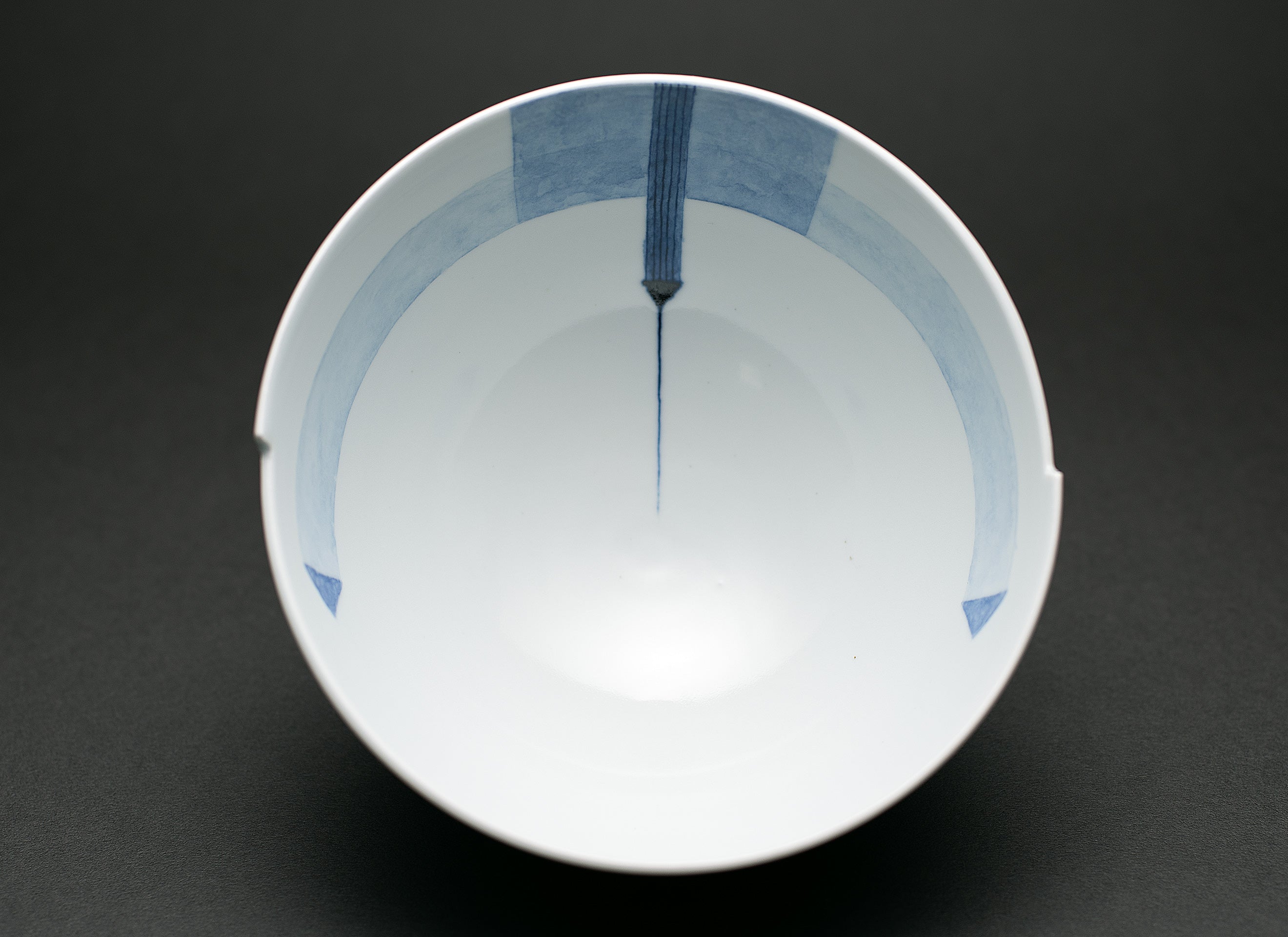 Motif à lignes céramique bleue Bol