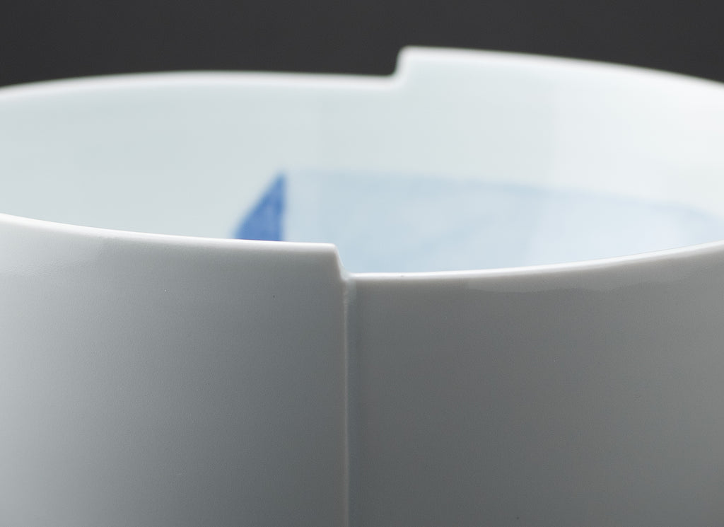 Motif à lignes céramique bleue Bol