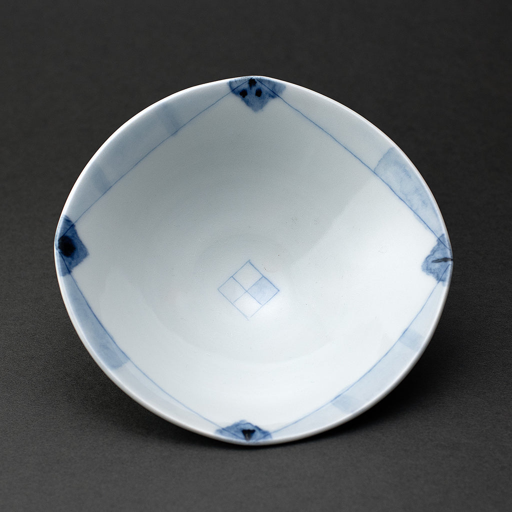Ligne motif Porcelaine bleu sous couverte petit bol (ensemble de 5)
