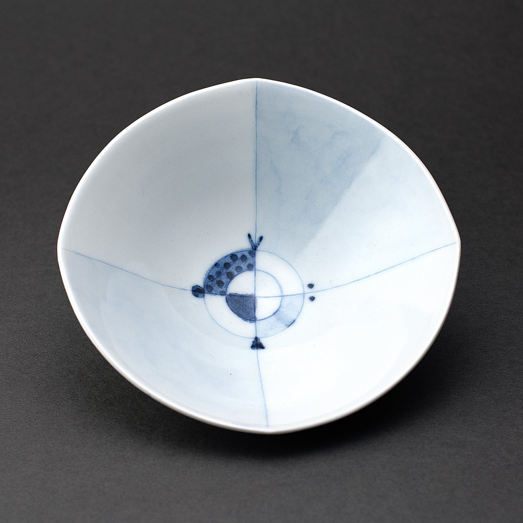 Ligne motif Porcelaine bleu sous couverte petit bol (ensemble de 5)