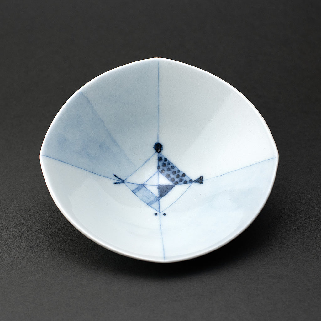 Ligne motif Porcelaine bleu sous couverte petit bol (ensemble de 5)