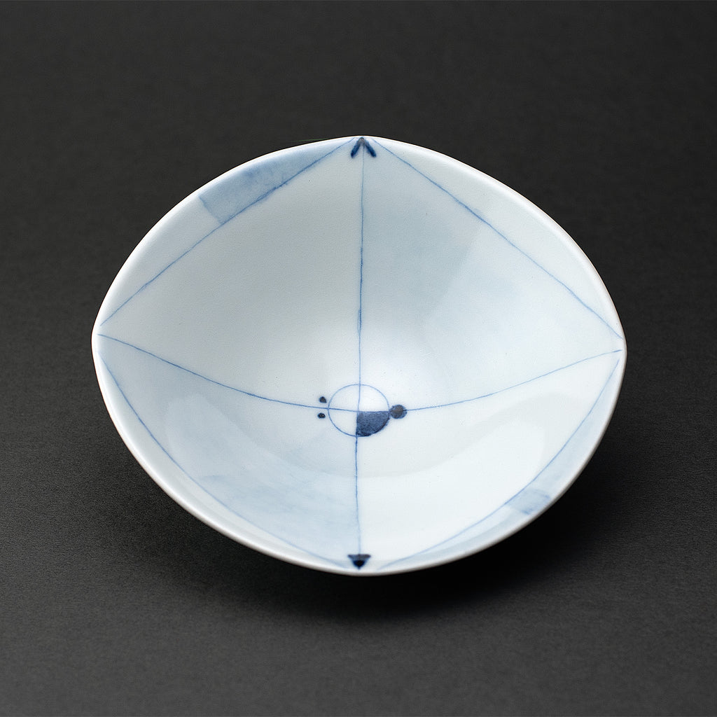 Ligne motif Porcelaine bleu sous couverte petit bol (ensemble de 5)